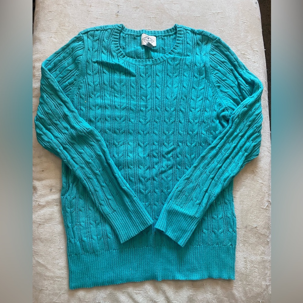 Teal Cable Knit Sweater